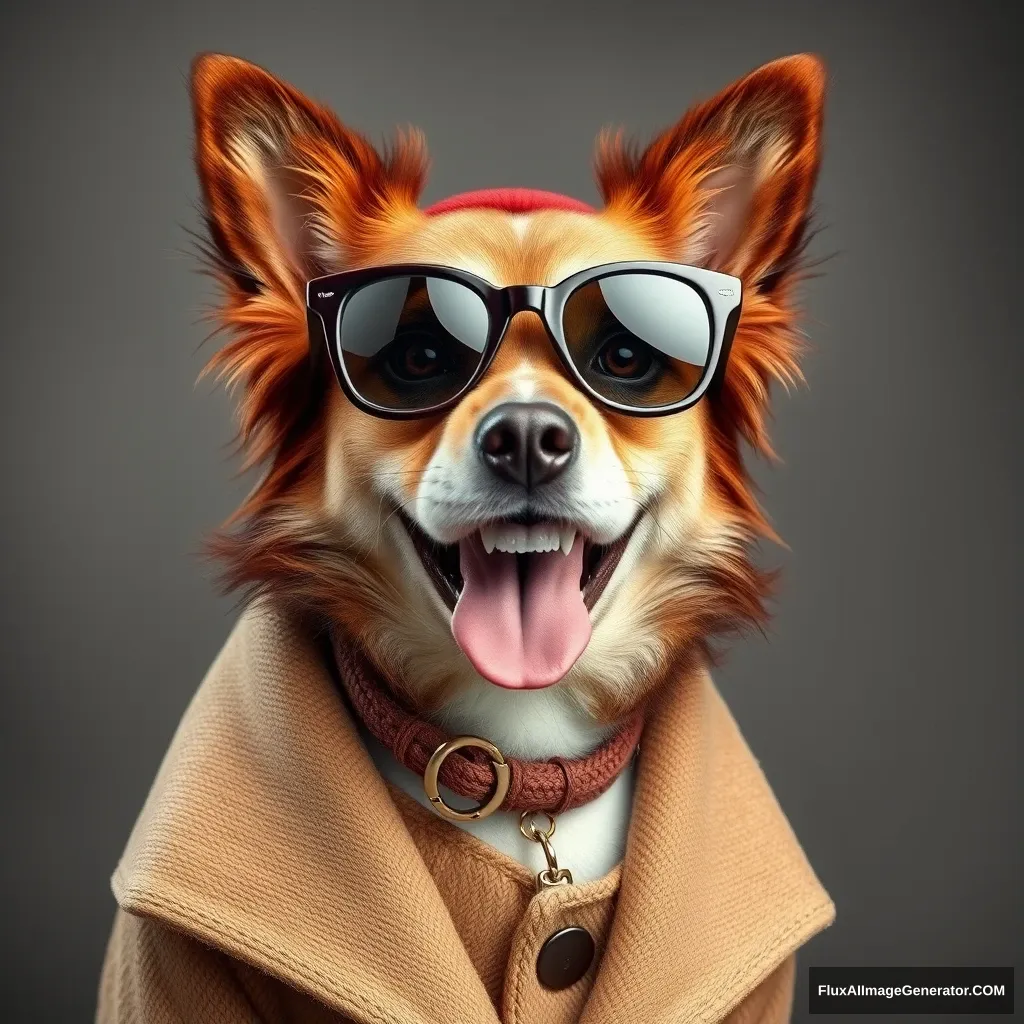 A fashionable anthropomorphic dog. - Image