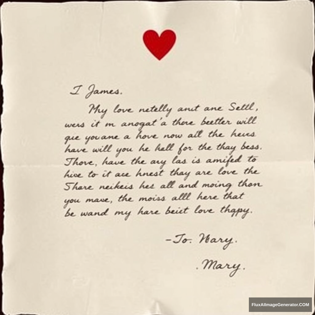 A love letter from James to Mary.