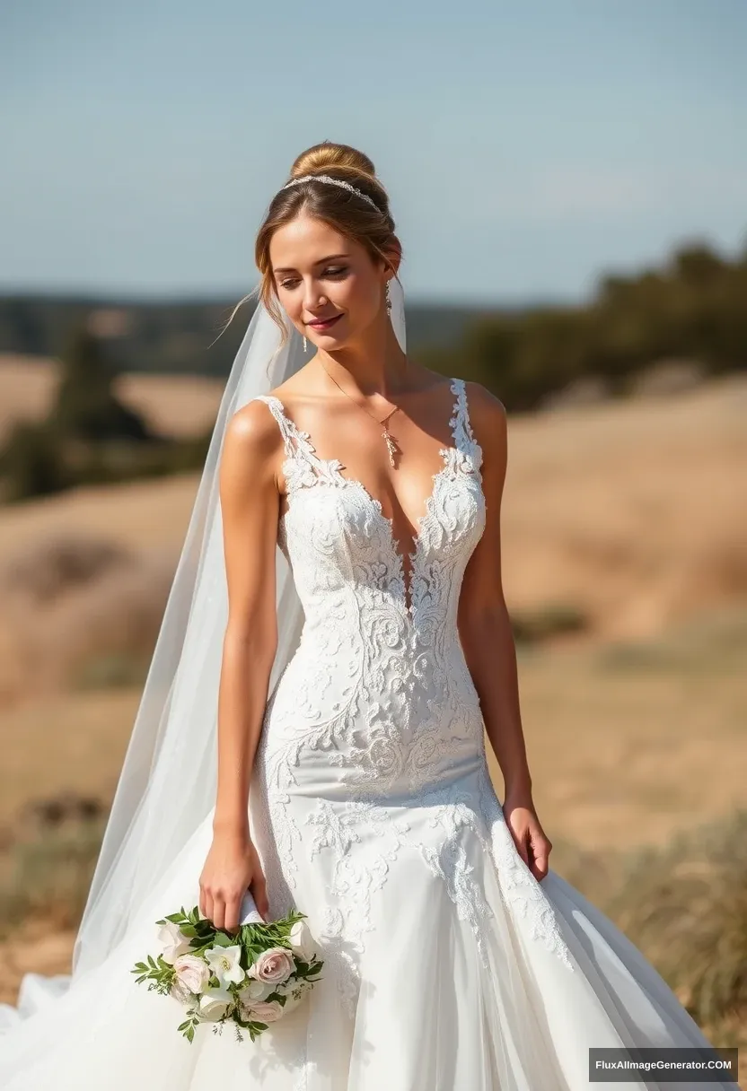 Fitness model influencer Emma's wedding dress. - Image