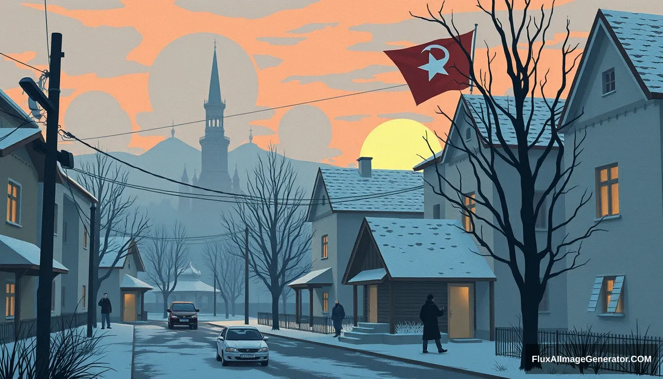 soviet town, USSR, visual novel, simple art