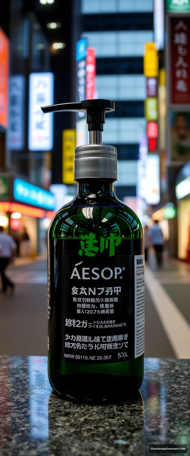 Aesop hand wash, Japanese Akihabara background.