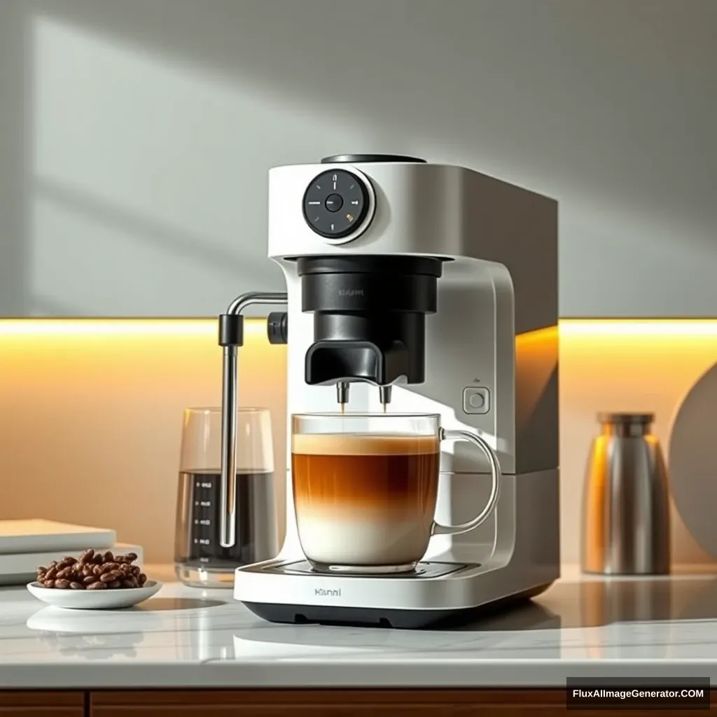 A coffee machine, beautiful, xiaomi style. - Image