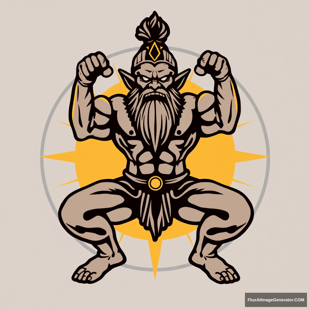 The logo of the brutal muscular dwarf yoga center - Image