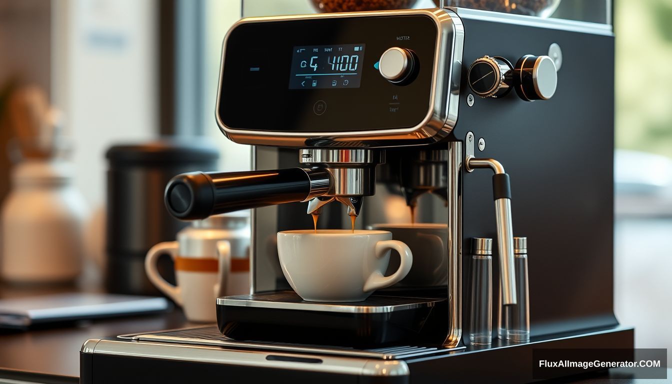 A coffee machine, beautiful, iPhone style. - Image