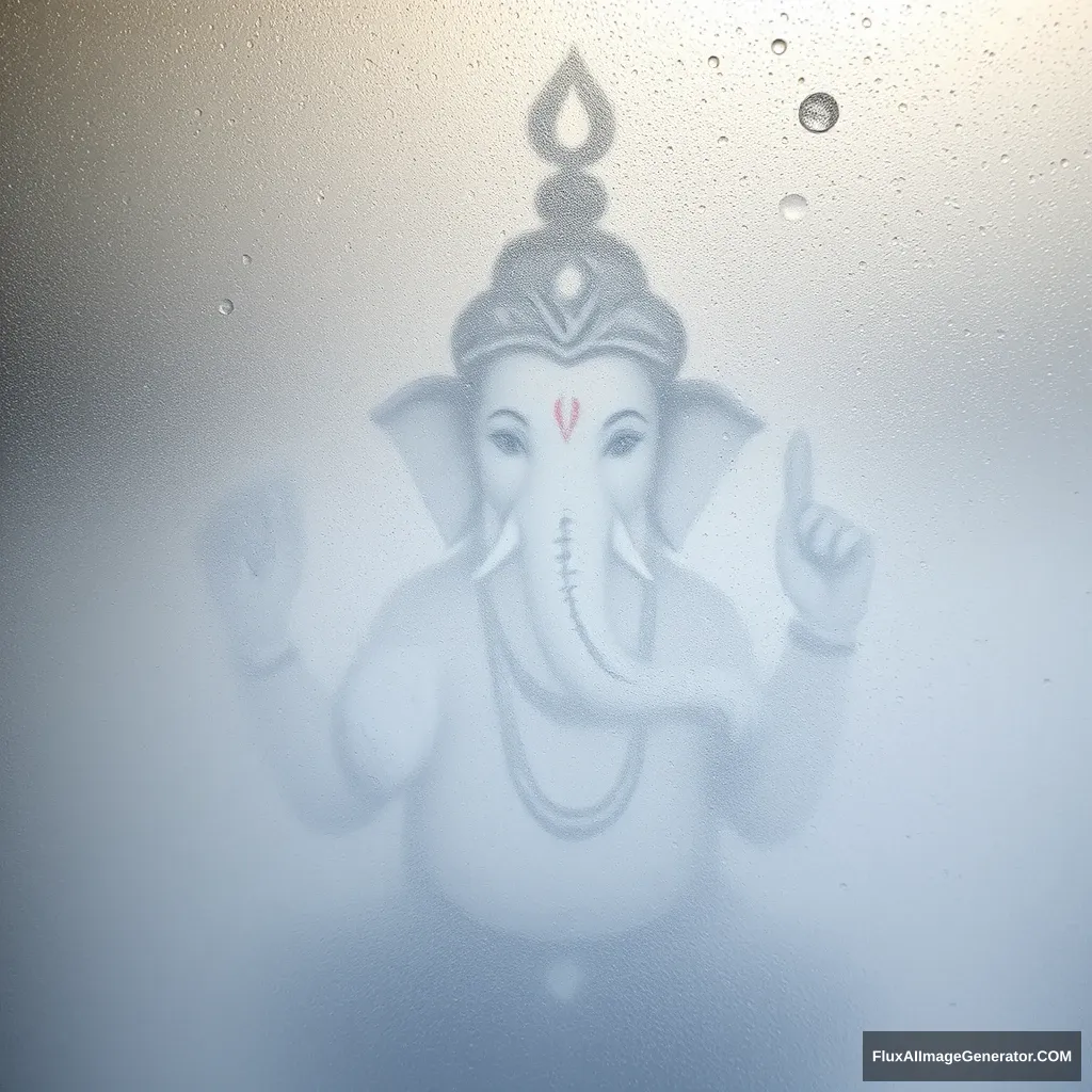 Ganesha seen through frosted glass