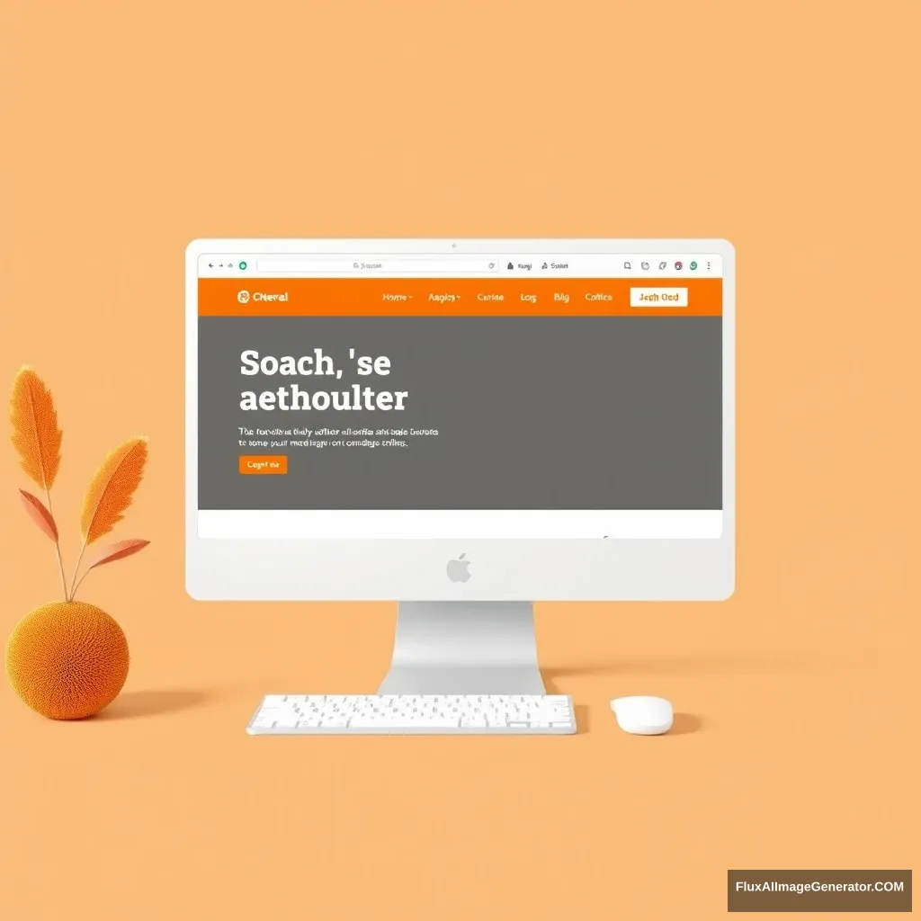 "Design a general internet official website page with orange as the main color." - Image