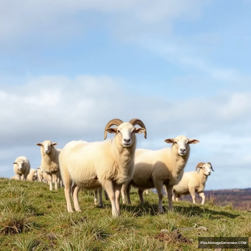 Grassland Sheep Herd - Image