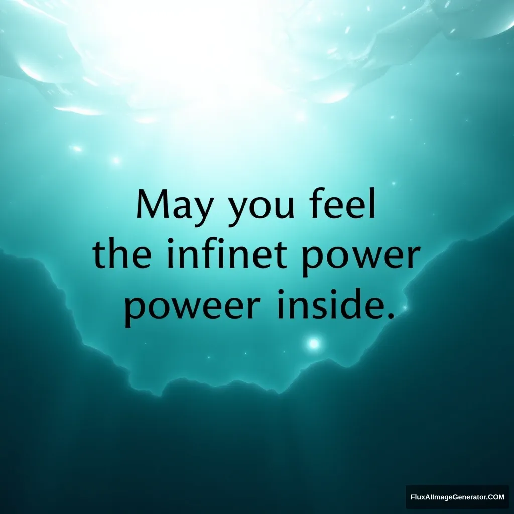 "Create an image: May you feel the infinite power inside." - Image