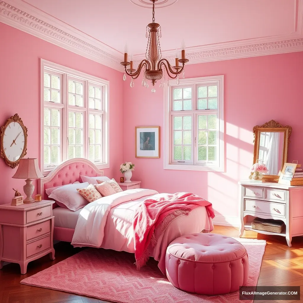 A pink bedroom - Image