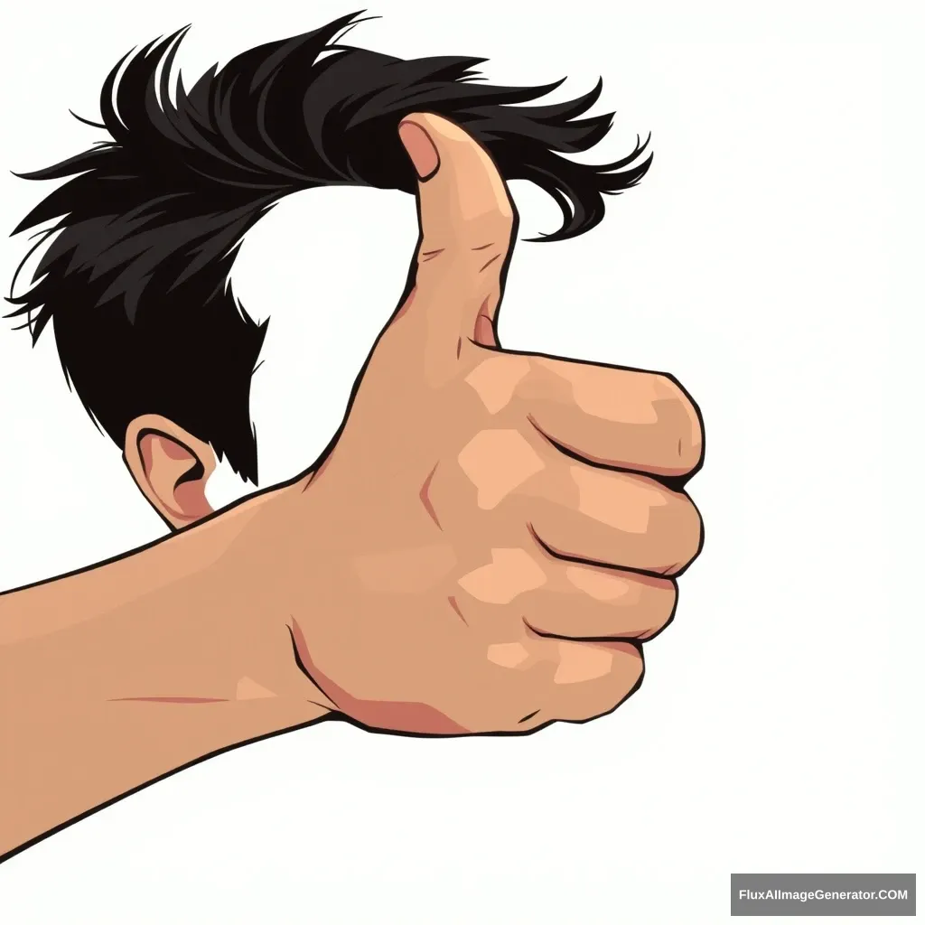 portrait, hand, thumb up, cel shaded art - Image