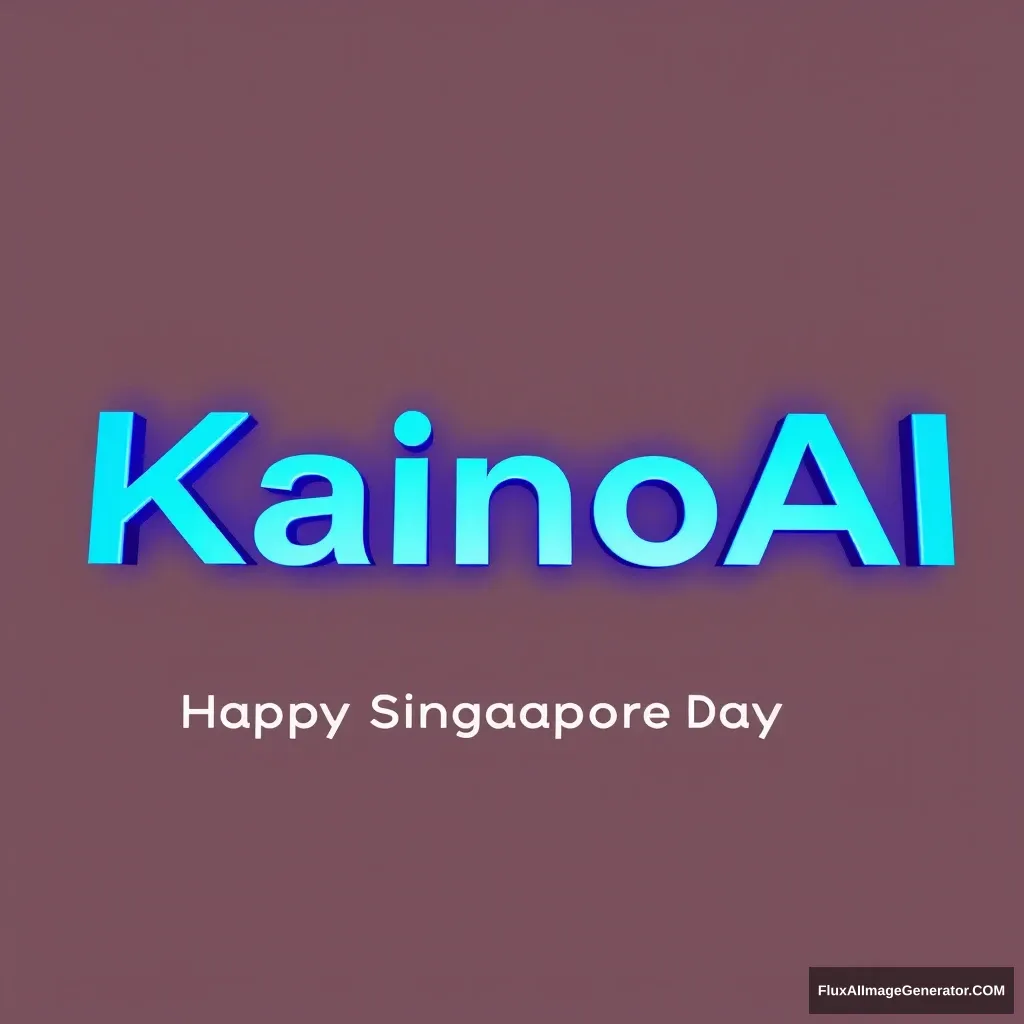 A blue word "KainoAI" to celebrate Singapore's National Day. - Image