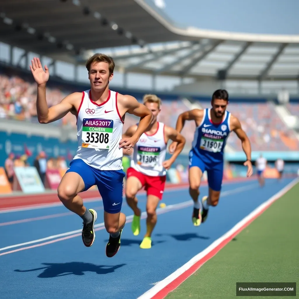 Olympic Men's 10-meter Three-legged Race