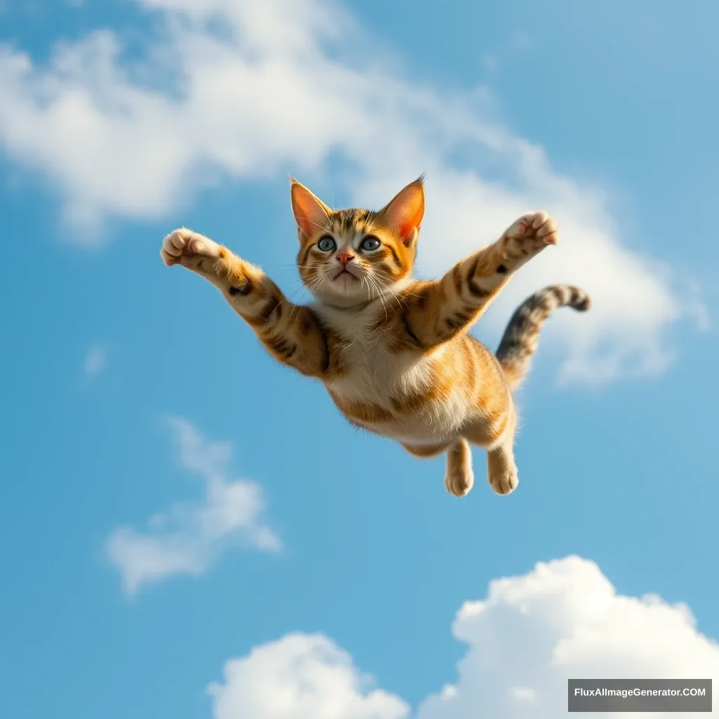 'A cat flying in the sky' - Image