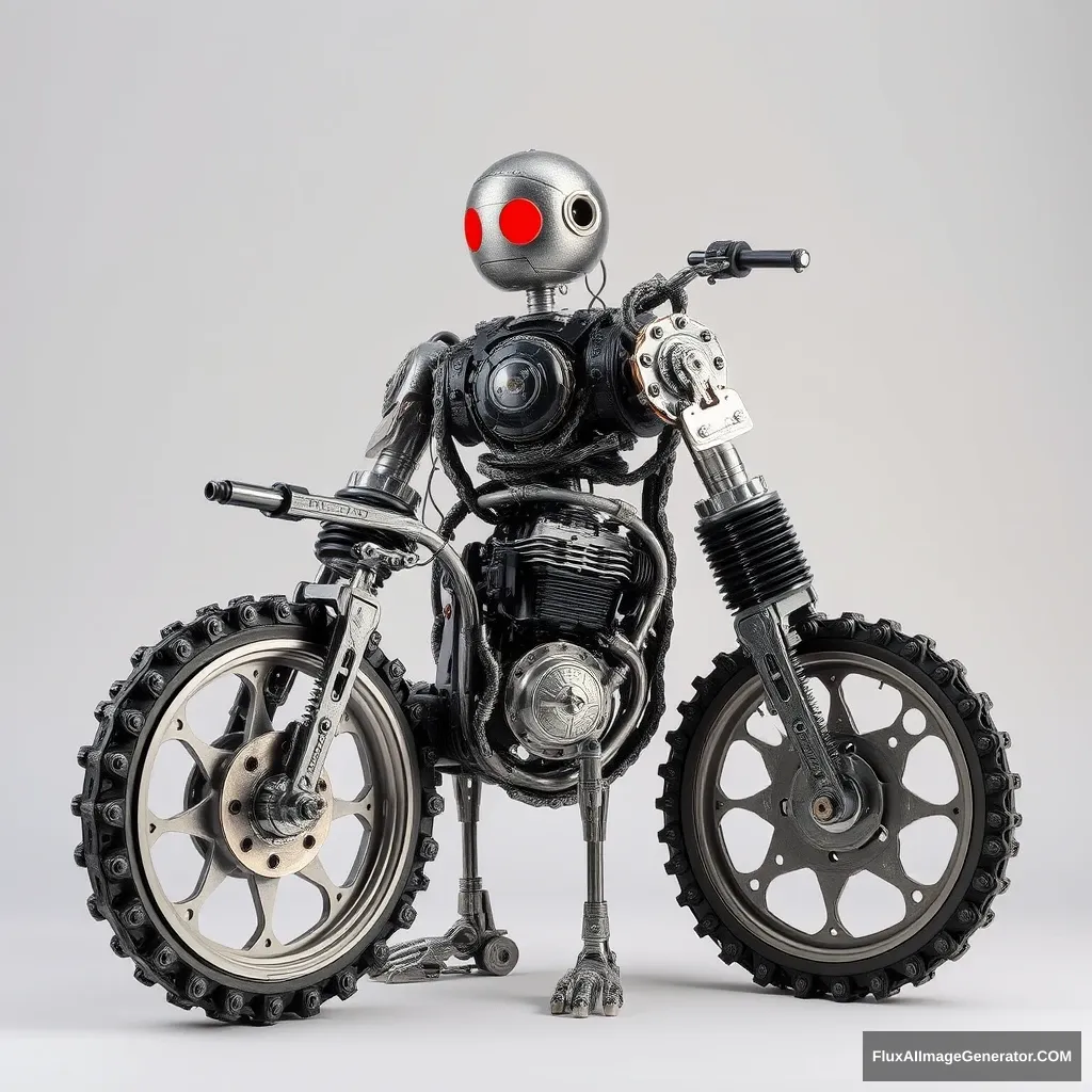 A robot assembled from motorcycle chains.