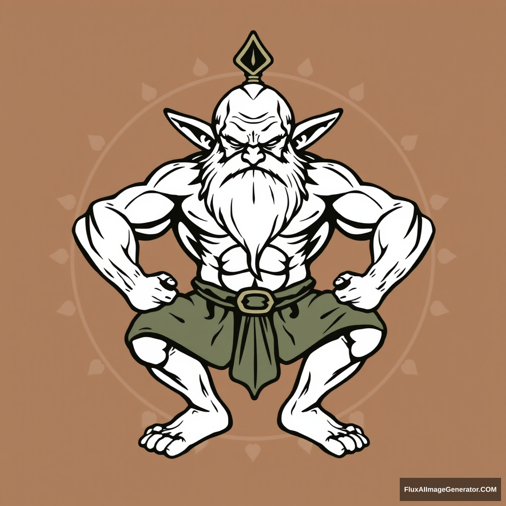 The emblem of the muscular brutal dwarf yoga Tolkien. - Image