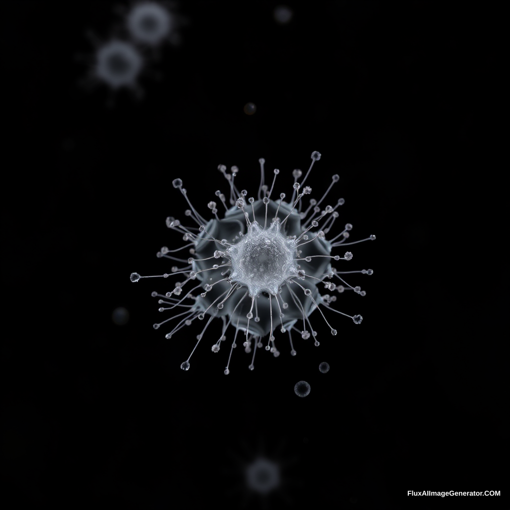 microbe field black background