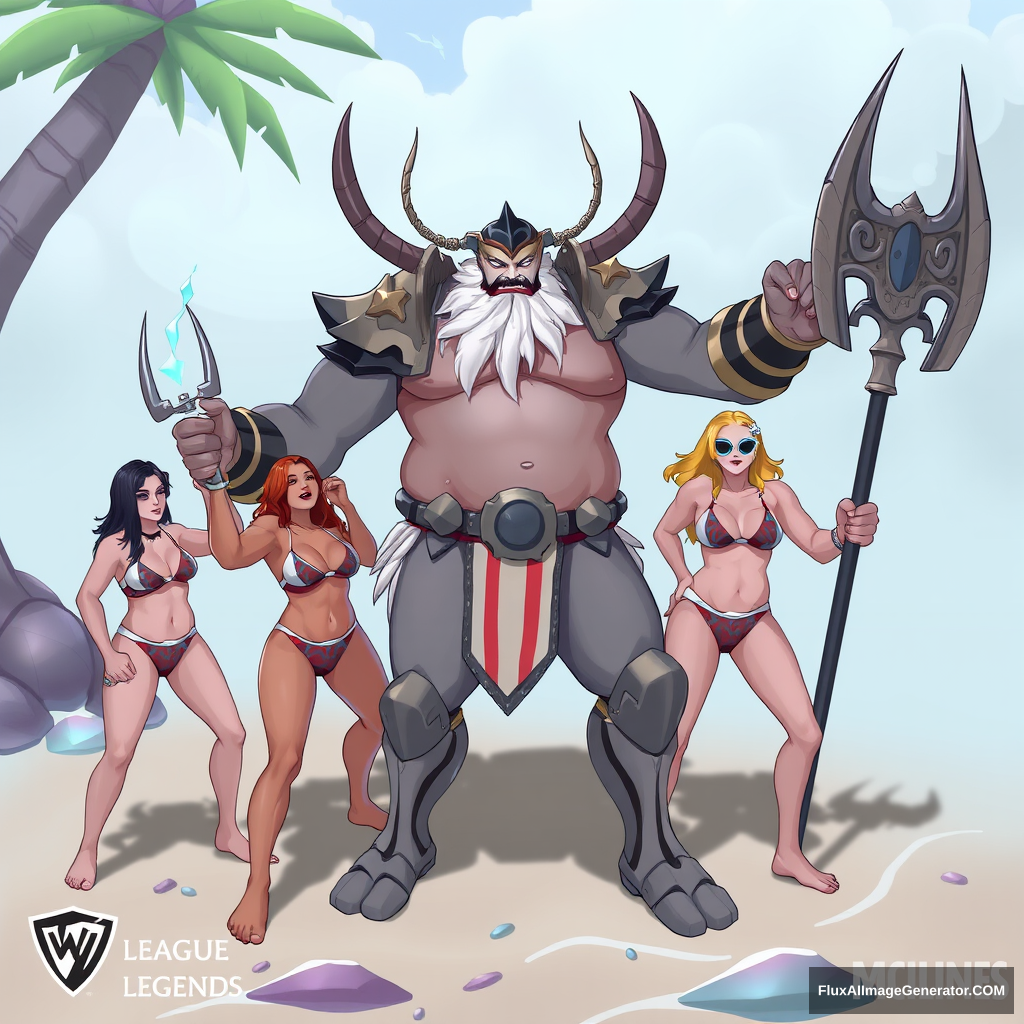 "Swimwear Party of Mordekaiser in League of Legends"