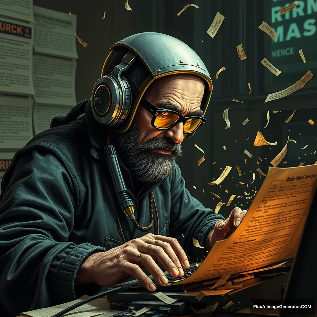 Realistic photo of a vim master who shreds text at the speed of thought. - Image