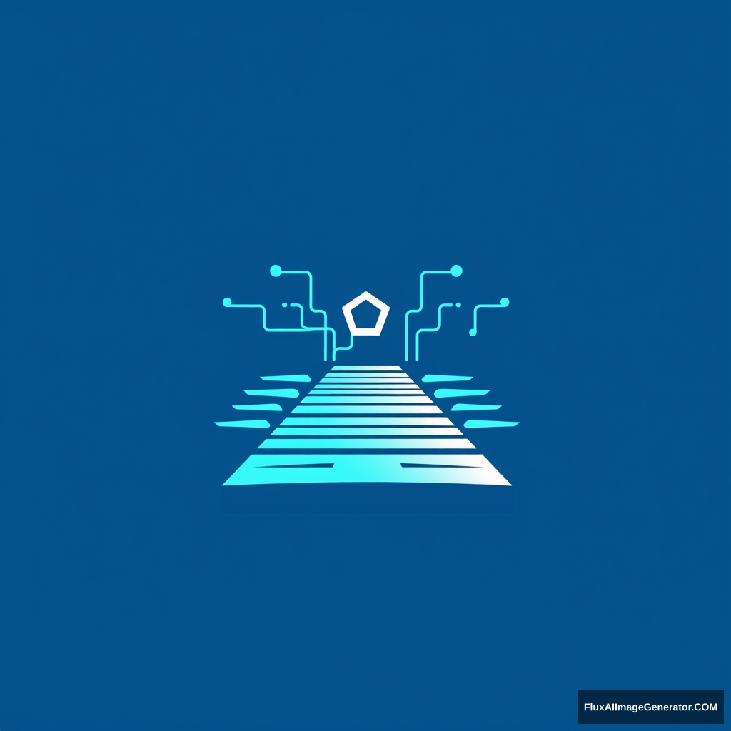 Logo: Sleek, minimalist design featuring a stylized dock extending into a digital sea of data. Vibrant blue and teal gradients represent flowing information. Incorporate abstract, interlocking shapes symbolizing secure storage. Convey trust, efficiency, and seamless connectivity. - Image