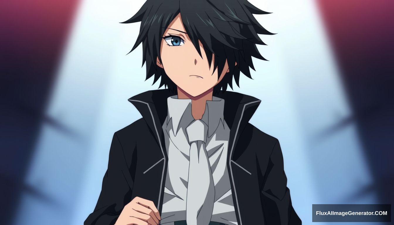 Heiden has black hair and black eyes. He has his father's facial features, and also has his mother's light peach complexion rather than his father's light tan. In Part II, Heiden has messy, jet-black hair (dark blue in the anime) that sweeps down in his pale skin and intense black eyes. Heiden wears a uniform, which consists of a white shirt, a loose necktie, a black jacket, and black pants. Naruto character. - Image