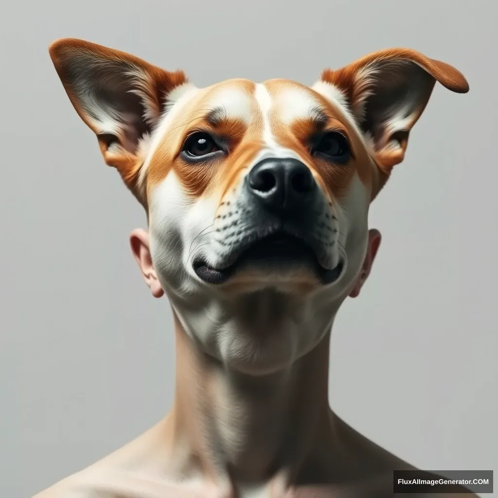 A human with a dog's head. - Image