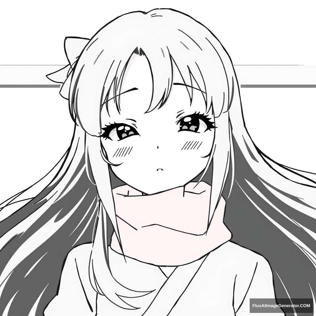 Super simple anime girl lineart. - Image