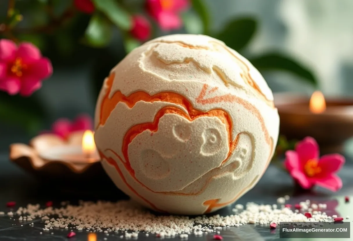 LUSH Karma bath bomb, oriental mood. - Image