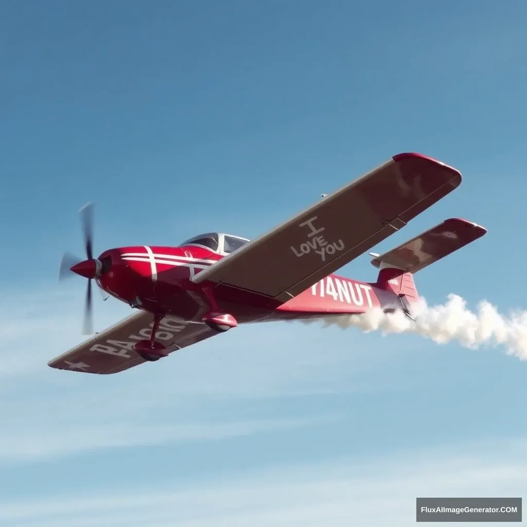 smallcraft airplane sky writing "I Love You" - Image