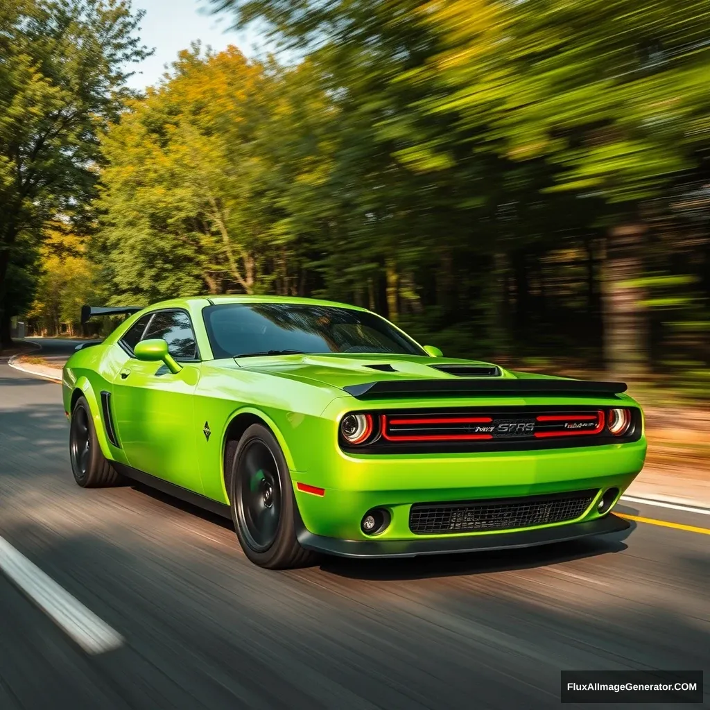 green speedy car