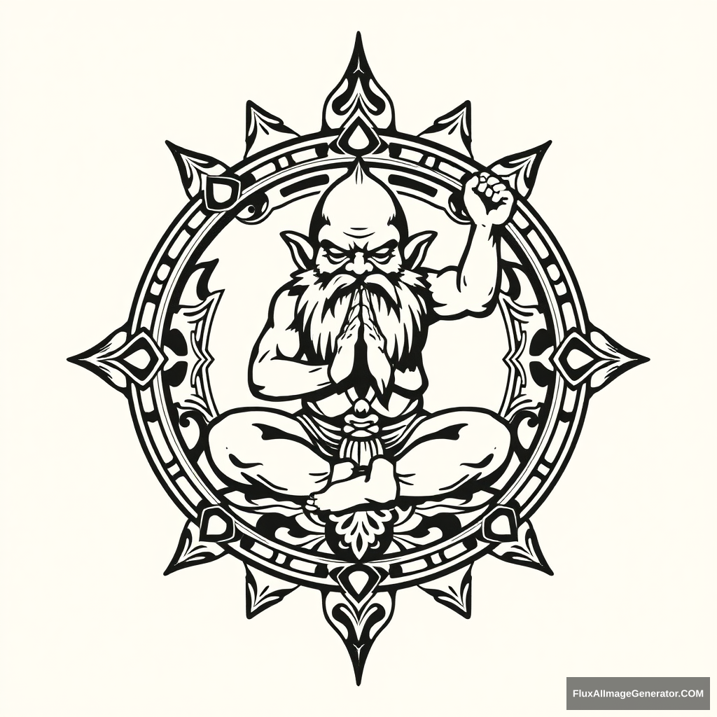 The emblem of the brutal dwarf yoga center. - Image