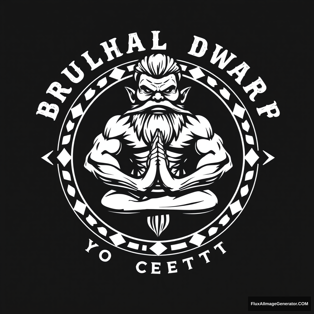 The logo of the brutal muscular dwarf yoga center - Image