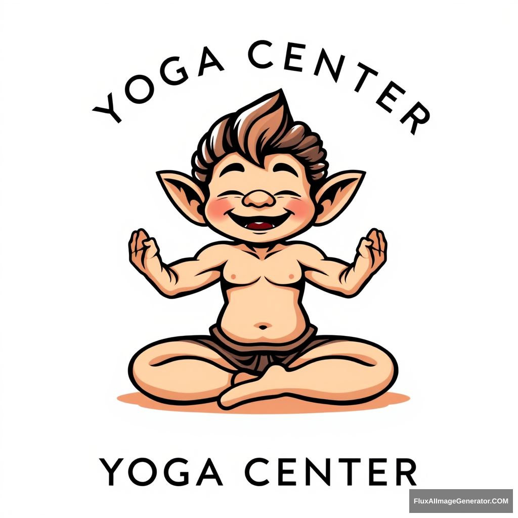 Yoga Center logo: muscular dwarf