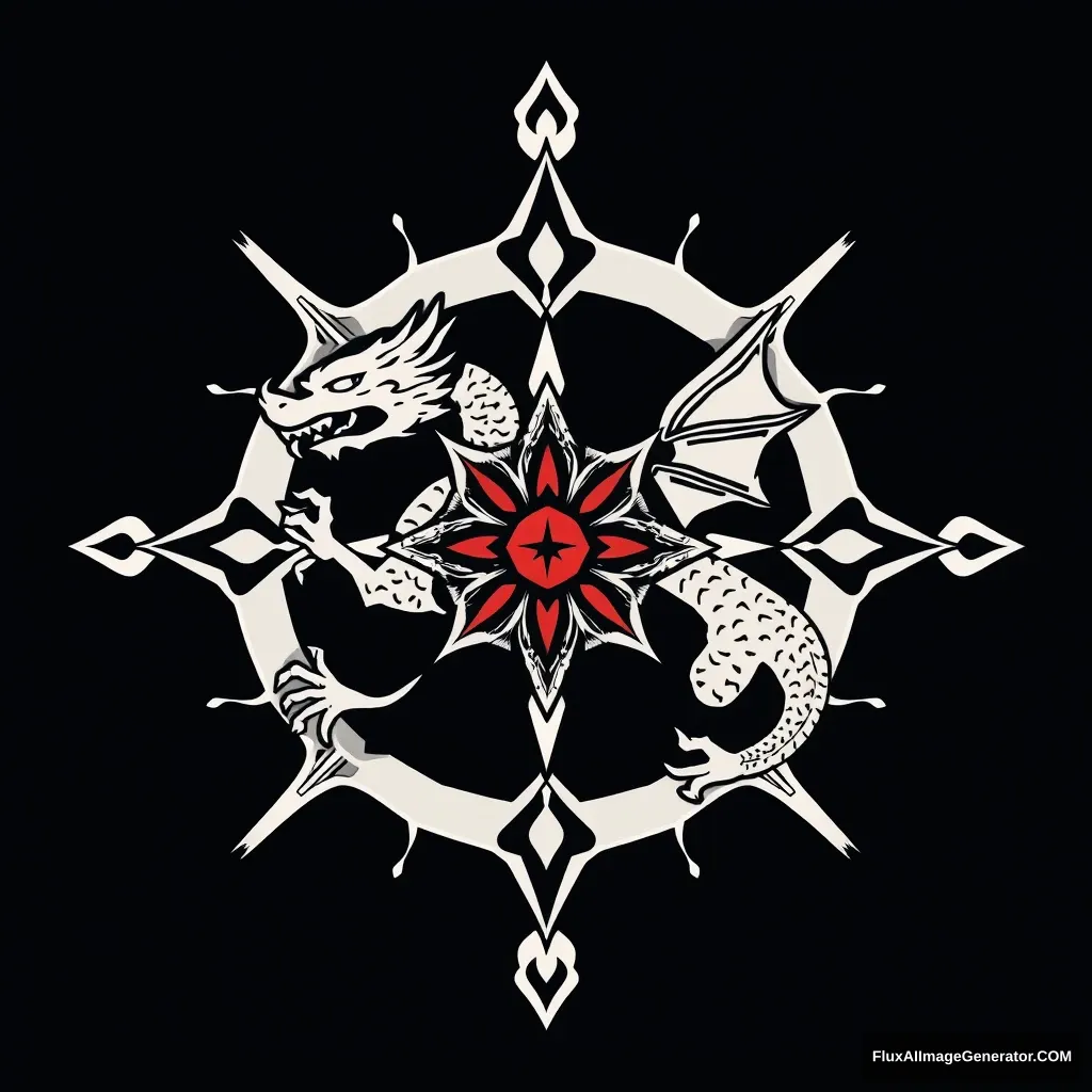 icon, dragon, Symmetrical - Image