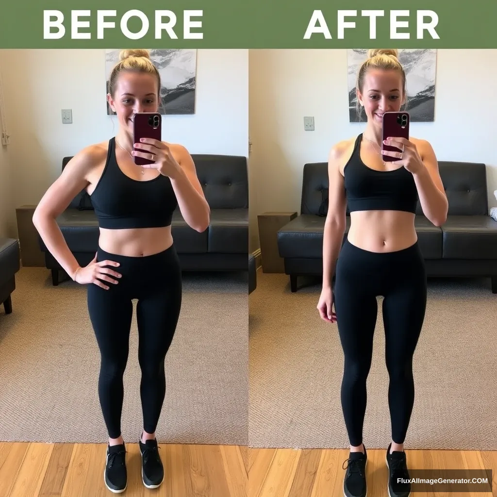 Fitness model influencer Emma's before-after photos - Image