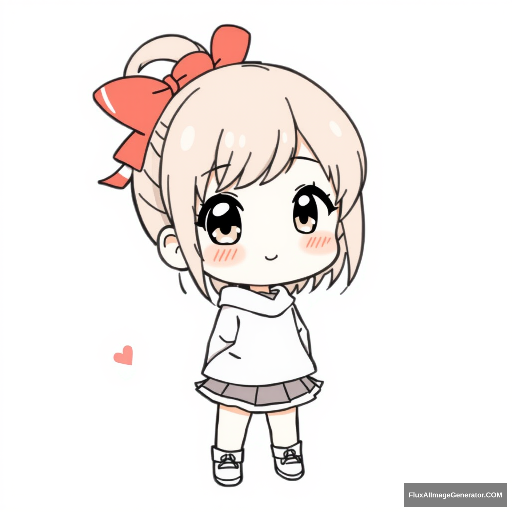 Super simple anime girl lineart. chibi.