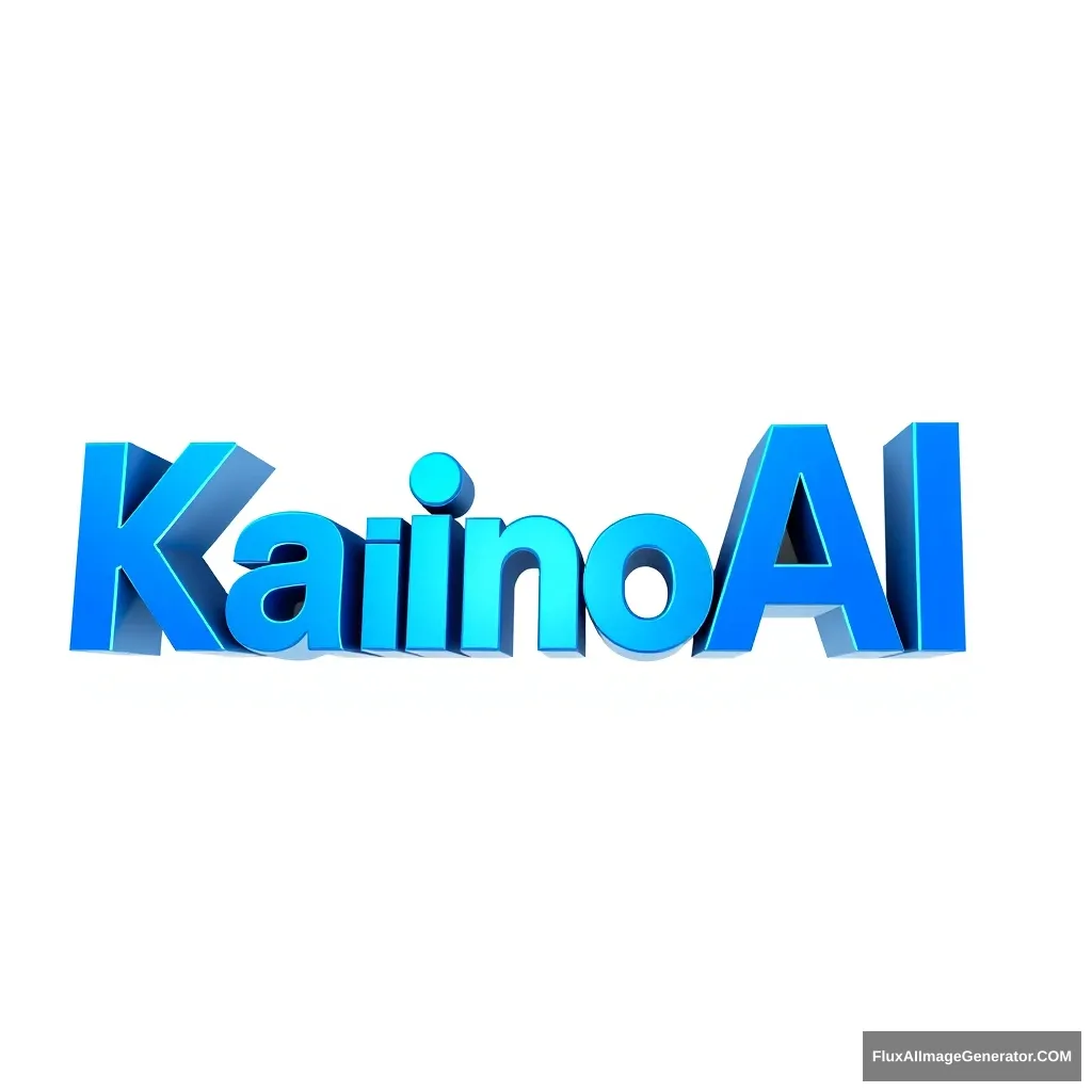 Design a 3D logo with blue words "KainoAI", Singapore background. - Image