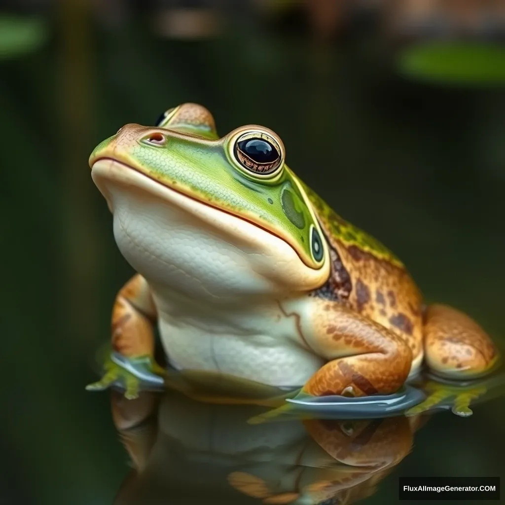 A big frog, croaking. - Image