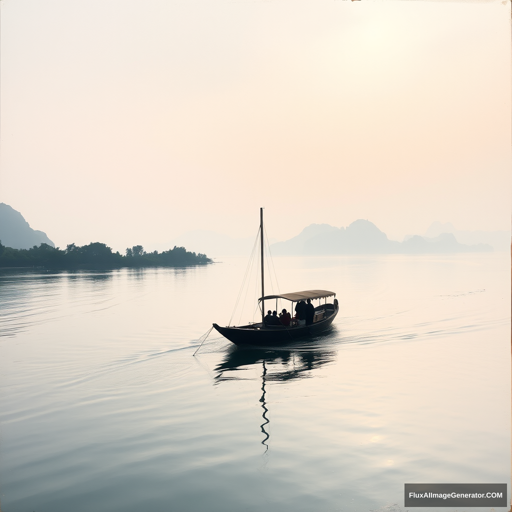 'Lonely boat on the Yangtze River'