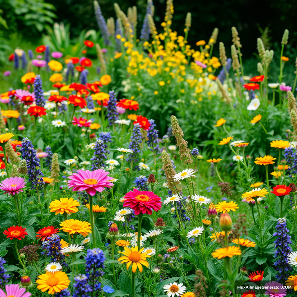 a flowered garden - Image