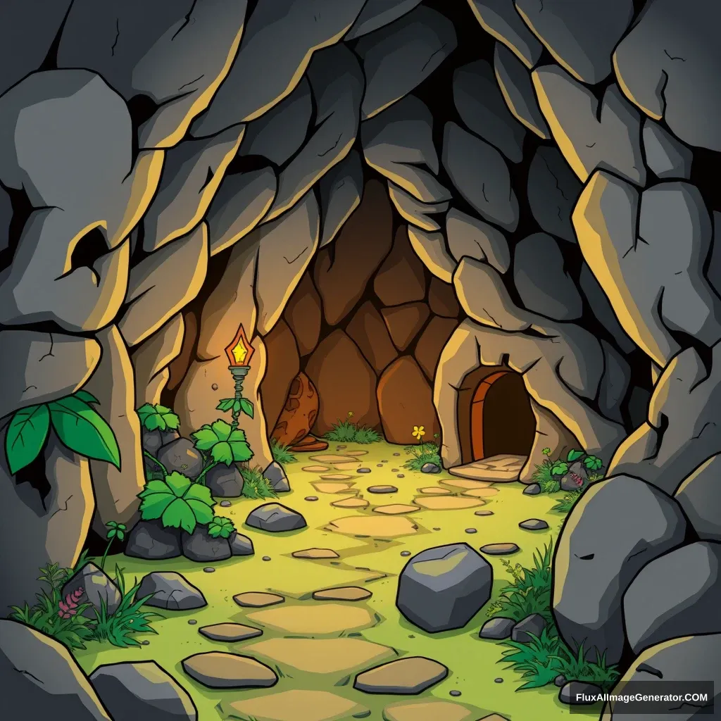 A bio-organic dungeon in the Zelda cartoon. - Image