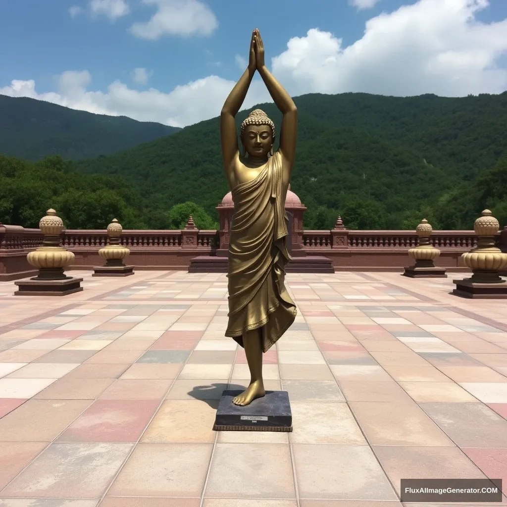 Buddha doing handstand