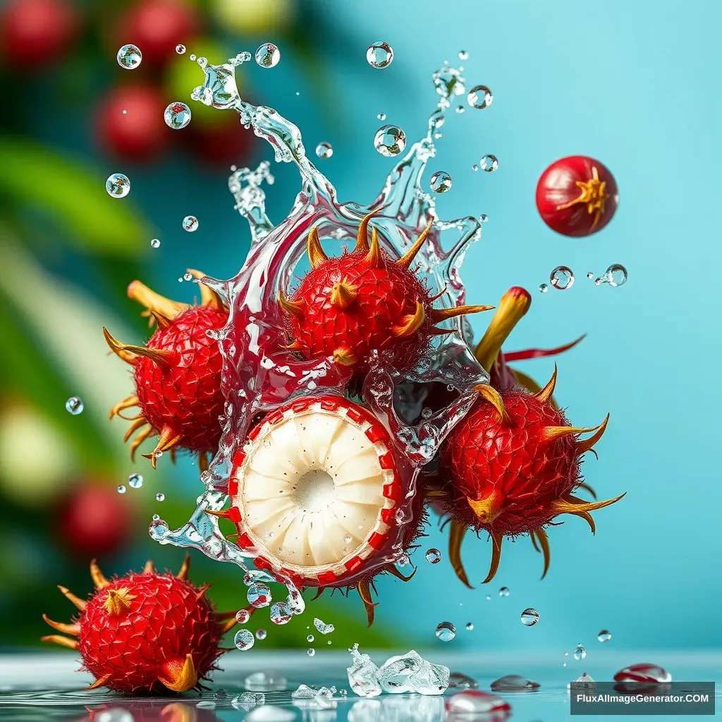 Rambutan fruit splash - Image