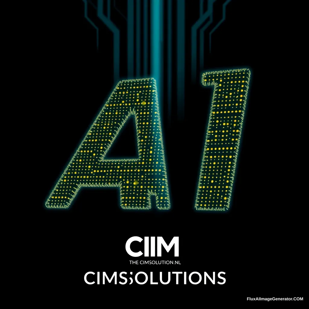 For an AI event, I need an image that represents the letters AI. Combine this with the logo of CIMSOLUTIONS that can be found on www.cimsolutions.nl. - Image