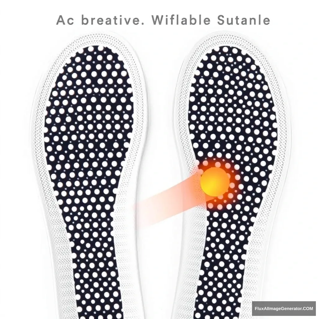 A pair of insoles with a breathable dot matrix structure, white in color, with enhanced breathability effects. - Image