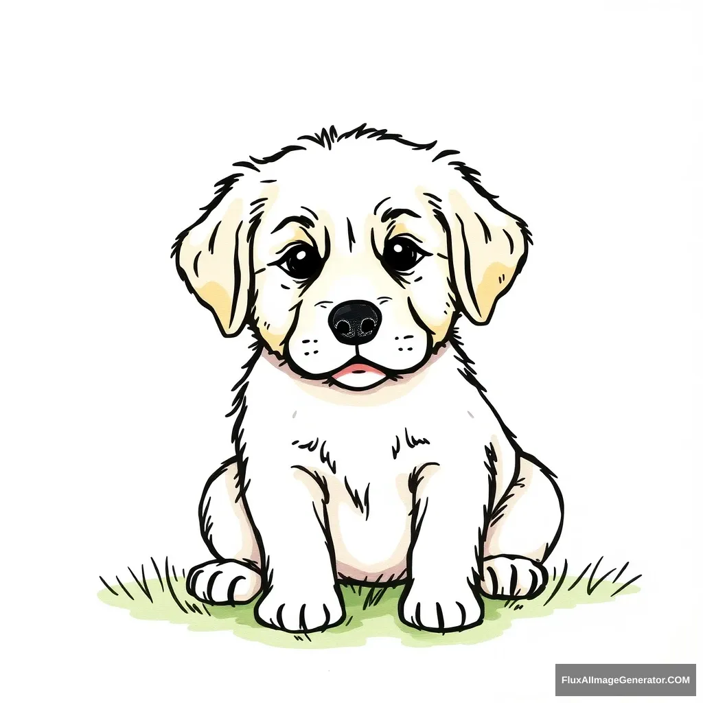 "Draw a retriever puppy." - Image