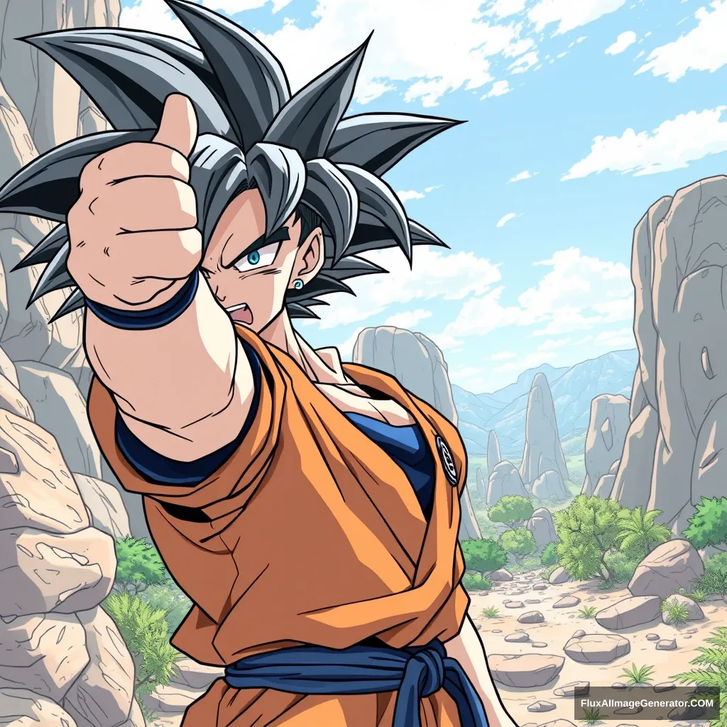 Goku taking a selfie - Image