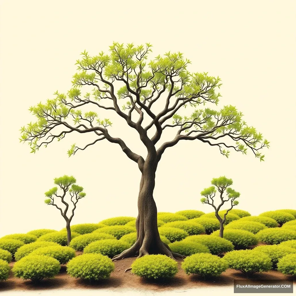 "Binary tree and three tea trees"