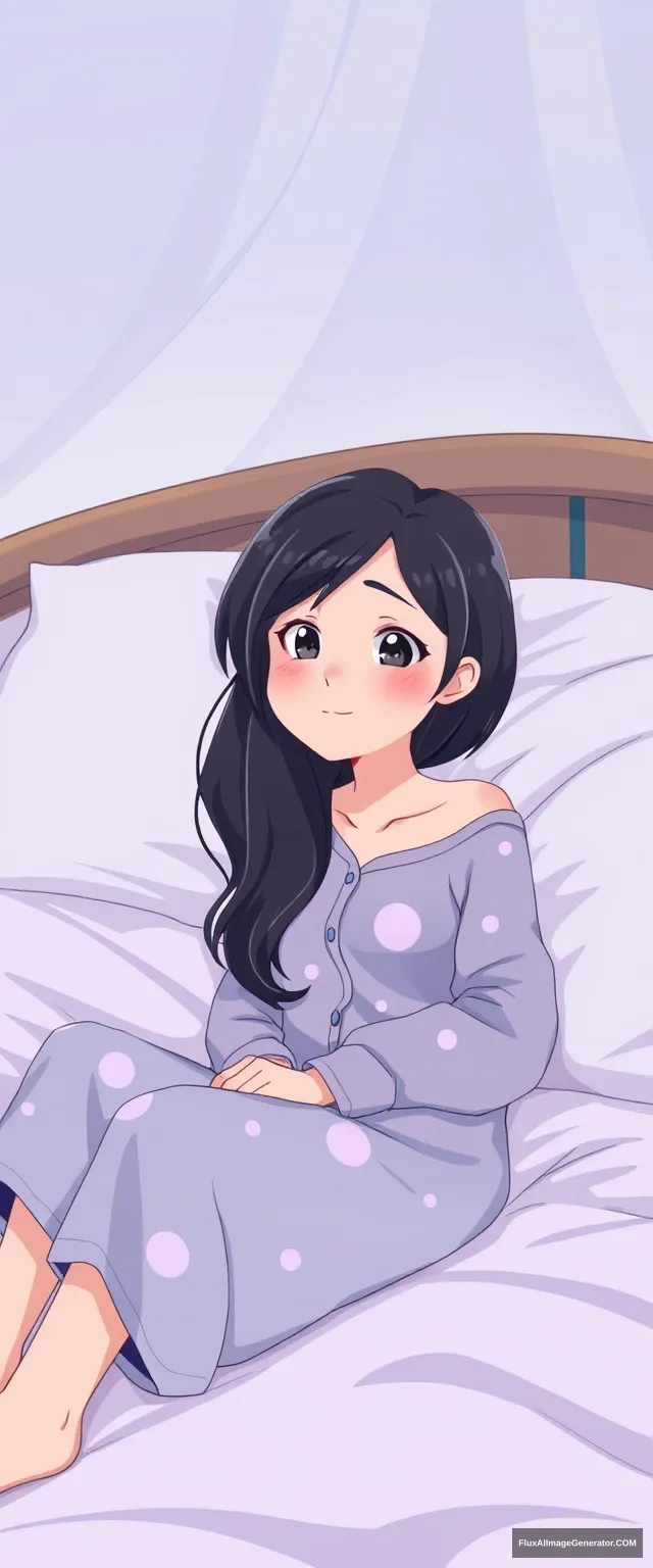 one girl bed sleep pajama teenage dream animation-style