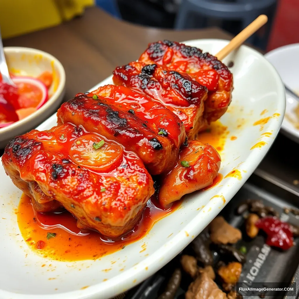 Spicy grilled meat - Image