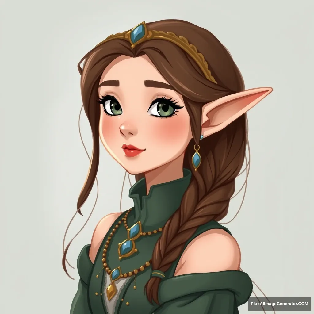 elegant and gorgeous girl elf; ghibli style - Image